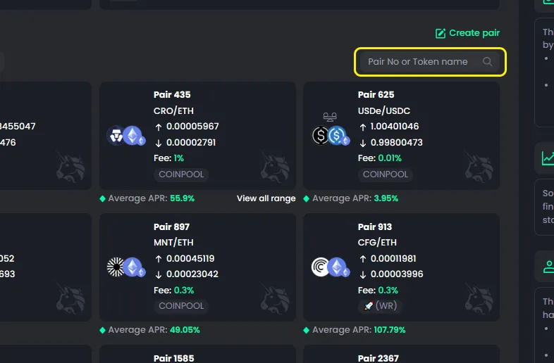 Introducing select pair- search token EN